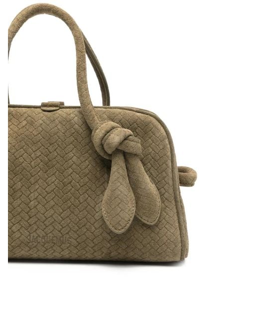 Borsa Tote Intrecciata Le Petit Turismo di Jacquemus in Metallic