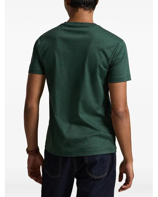 Polo Ralph Lauren Green Embroidered-Pony Cotton T-Shirt for men
