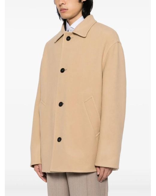 Lanvin Natural Single-Breasted Coats for men