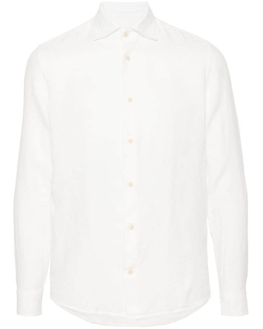 Drumohr Linnen Overhemd in het White voor heren