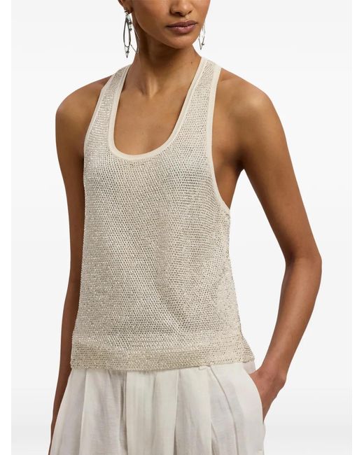 Ralph Lauren Natural Round-Neck Knit Top