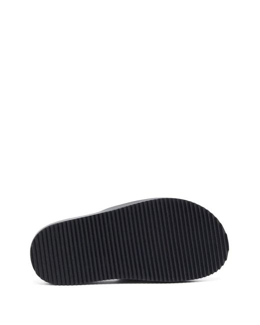 DIESEL Black Sa-Slide D Oval W Logo-Embossed Slides