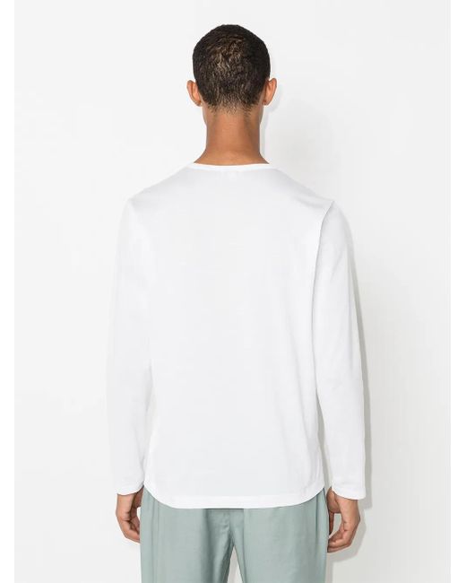 Sunspel White Long-Sleeve Top for men