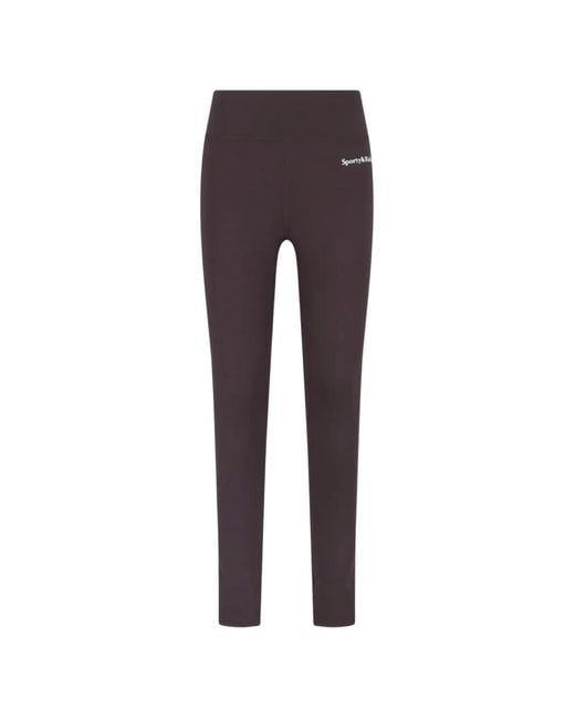 Sporty & Rich Brown Logo-Print Leggings