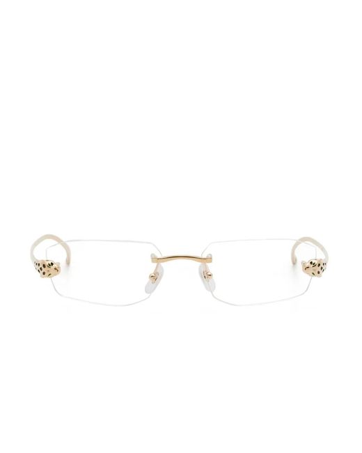 Cartier Multicolor Rectangle-Frame Rimless Glasses