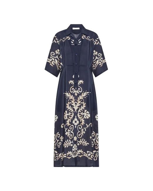 Seventy Blue Printed Maxi Dress