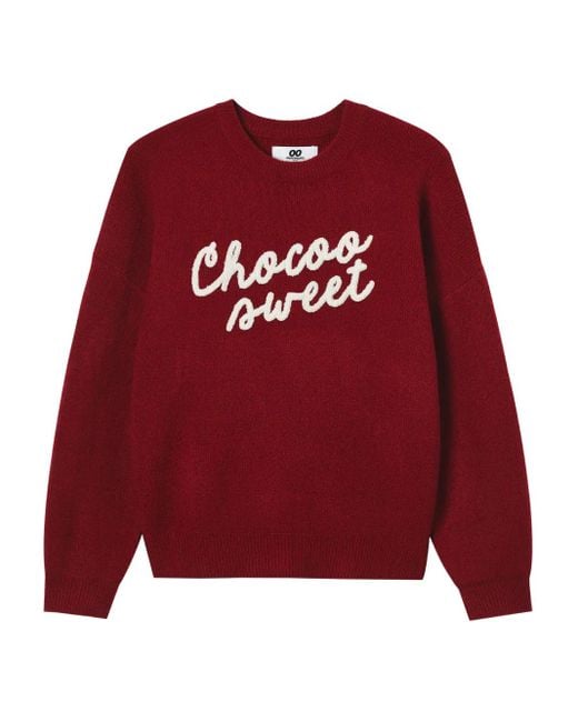 Chocoolate Logo-Embroidered Crew-Neck Sweater