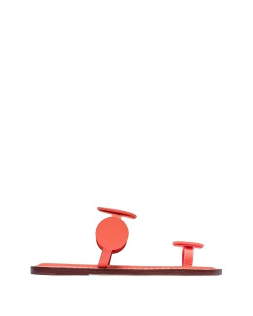 Bernardo White New Moon Circle-Detail Sandals