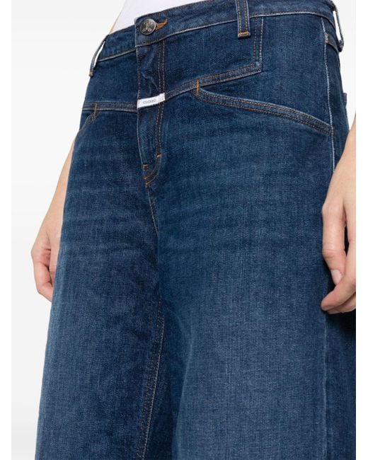 Closed Blue Stover-x Mid-rise Cropped-leg Jeans