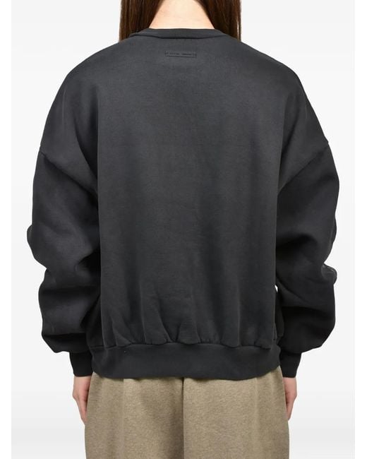 Essentials Blue Logo-Print Cropped Sweater for men