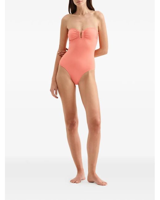Eres Pink Cassiopée Rushed-Detail Swimsuit