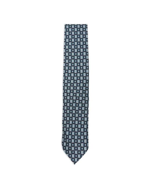 Lardini Blue Geometric-Patterned Tie for men