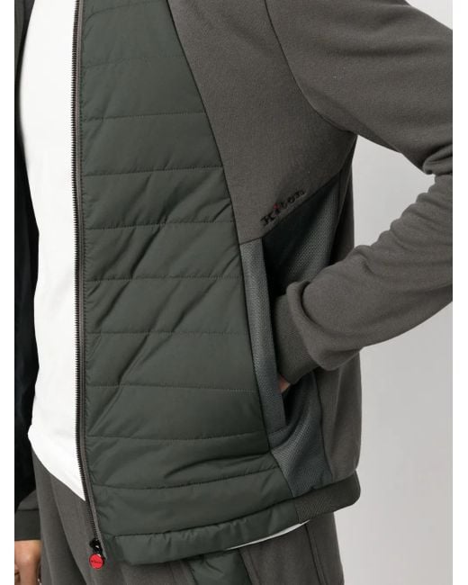 Kiton Gray Blouson Zip-Up Quilted Jacket for men