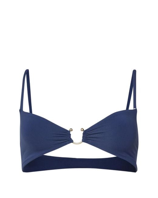 Bondeye Blue Carly Crop Reversible Bikini Top