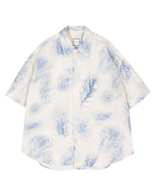 Wooyoungmi White Out-of-focus-print Cotton Shirt for men