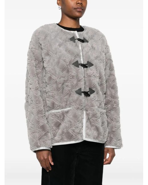 Forte_forte Gray Toggle-Fastening Textured Jacket