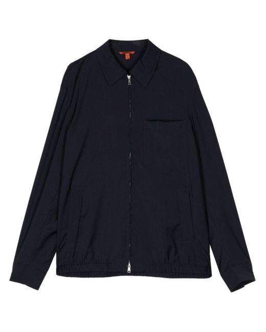 Barena Blue Zip-up Wool Shirt Jacket for men