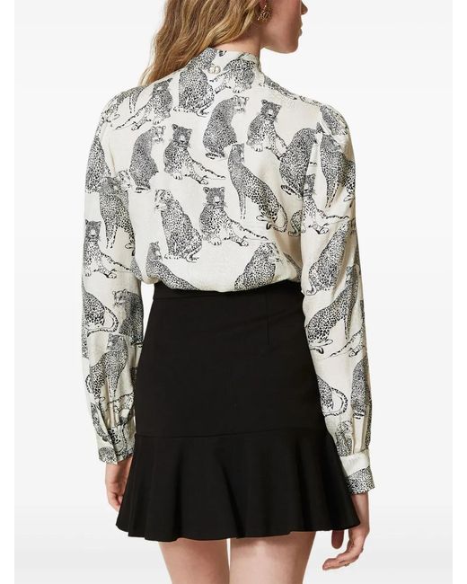Twinset Natural Patterned-Jacquard Shirt