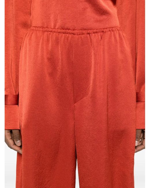 Nanushka Red Zoela Elastic Waist Barrel Leg Trousers