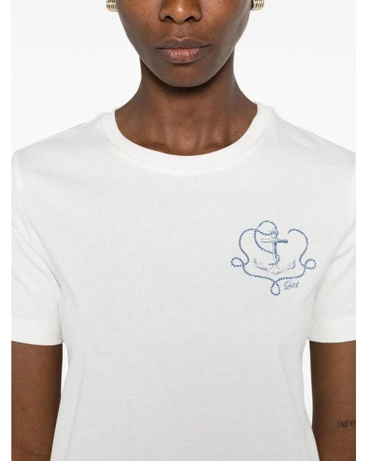 Gant White Anchor-Print T-Shirt