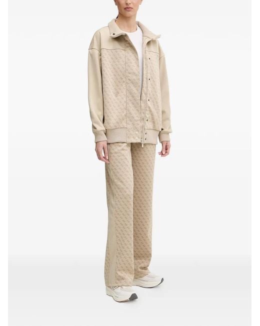 Guess Natural Monogram-Print Panelled Jacket
