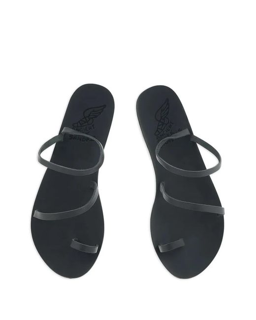 Ancient Greek Sandals Black Open-Toe Sandals