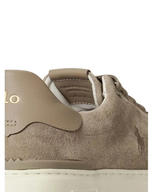 Polo Ralph Lauren Brown Lace-Up Logo-Detail Sneakers for men