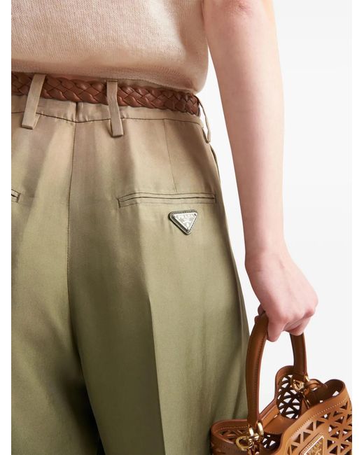Prada Green Gradient Twill Palazzo Pants