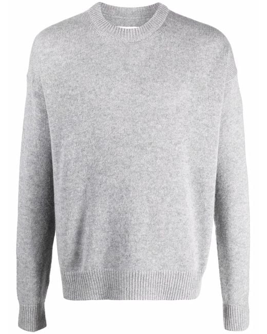 Jil Sander Gray Long Sleeved Knit Jumper for men