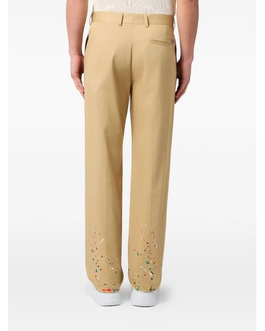 Philipp Plein Natural Loose Fit Trousers Painted for men