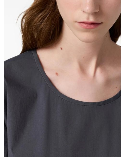 Miu Miu Gray Stretch Poplin Top
