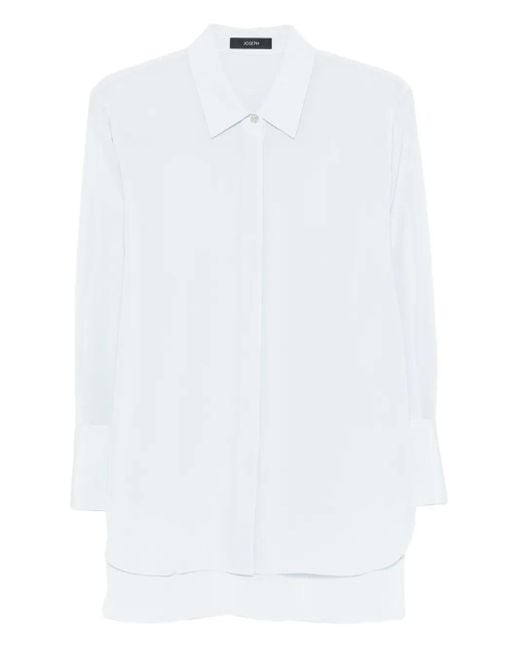 Joseph Zijden Blouse Met Knoopsluiting in het White