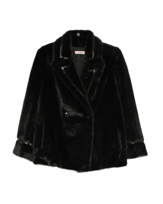 Twinset Black Double-Breasted Coat