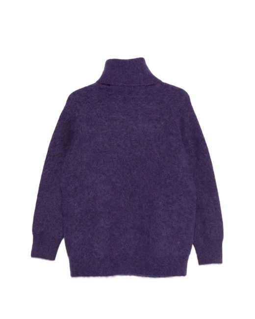 Joseph Purple Meslay Roll-Neck Sweater