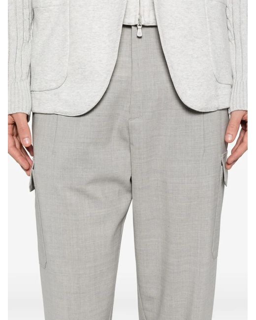 Eleventy Gray Cargo Trousers for men