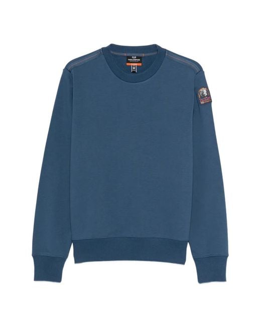 Parajumpers Blue Patch Crew Neck Sweatshirt for men