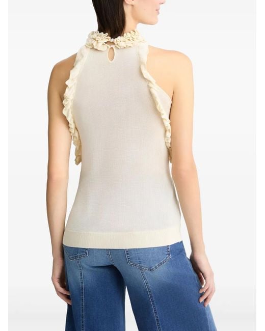 Liu Jo Natural Gestricktes Trägershirt