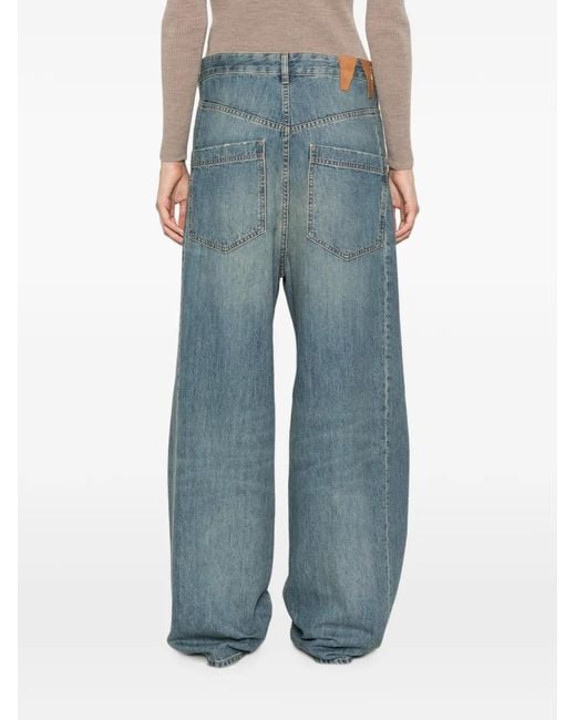 DARKPARK Blue Asymmetric-Waist Jeans