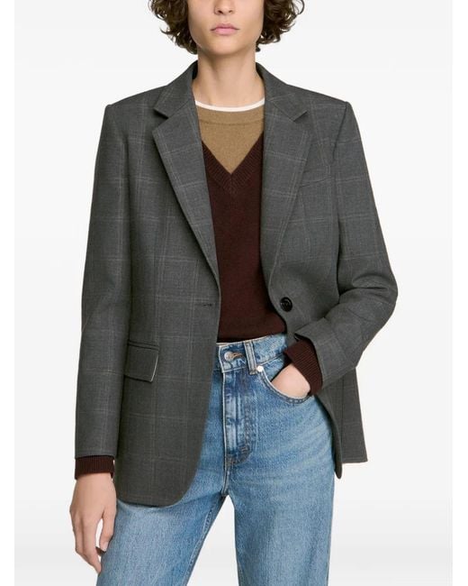 Sandro Black Checked Tailored Blazer