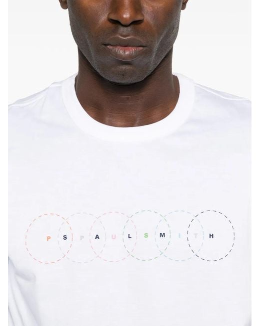 Paul Smith White Logo T-Shirt for men