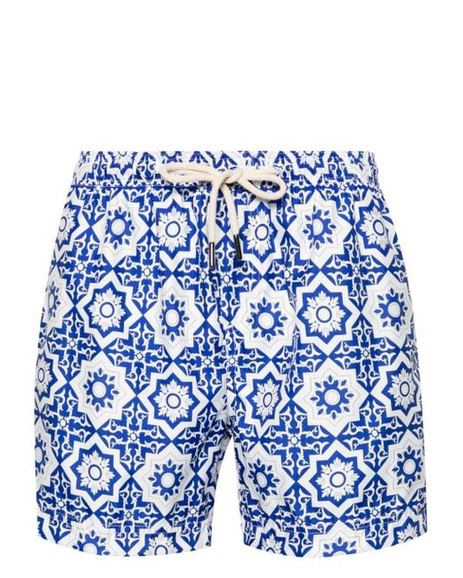 Peninsula Blue Portofino Graphic-print Swim Shorts for men