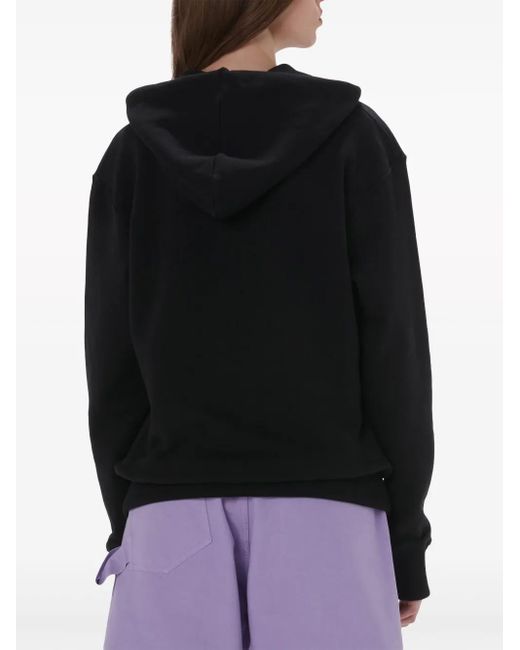 J.W. Anderson Black Logo-Embroidered Organic Cotton Hoodie