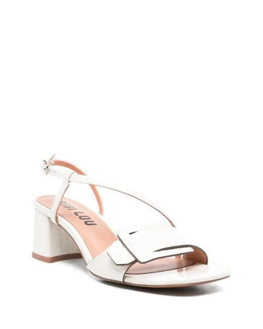 Bibi Lou White Buckle-Strap Sandals