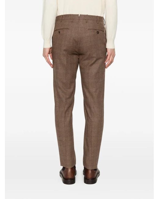 Incotex Brown Check Trousers for men
