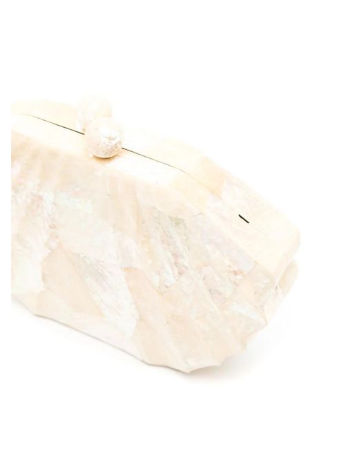 Isla Schoudertas Met Textuur En Schakelkettinghengsel in het Natural