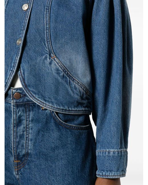 Veste en jean Valette à plis Isabel Marant en coloris Blue