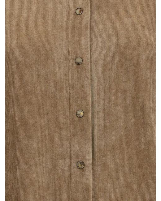 Brunello Cucinelli Natural Snap-Button Shirt