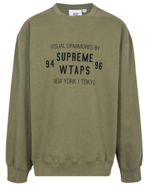 Supreme Green X Wtaps Crew-Neck Sweatshirt