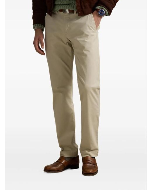 Polo Ralph Lauren White Flat-Front Twill Trousers for men