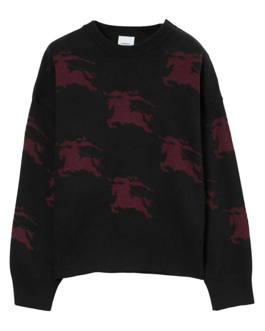 Burberry Black Ekd Patterned Jacquard Jumper